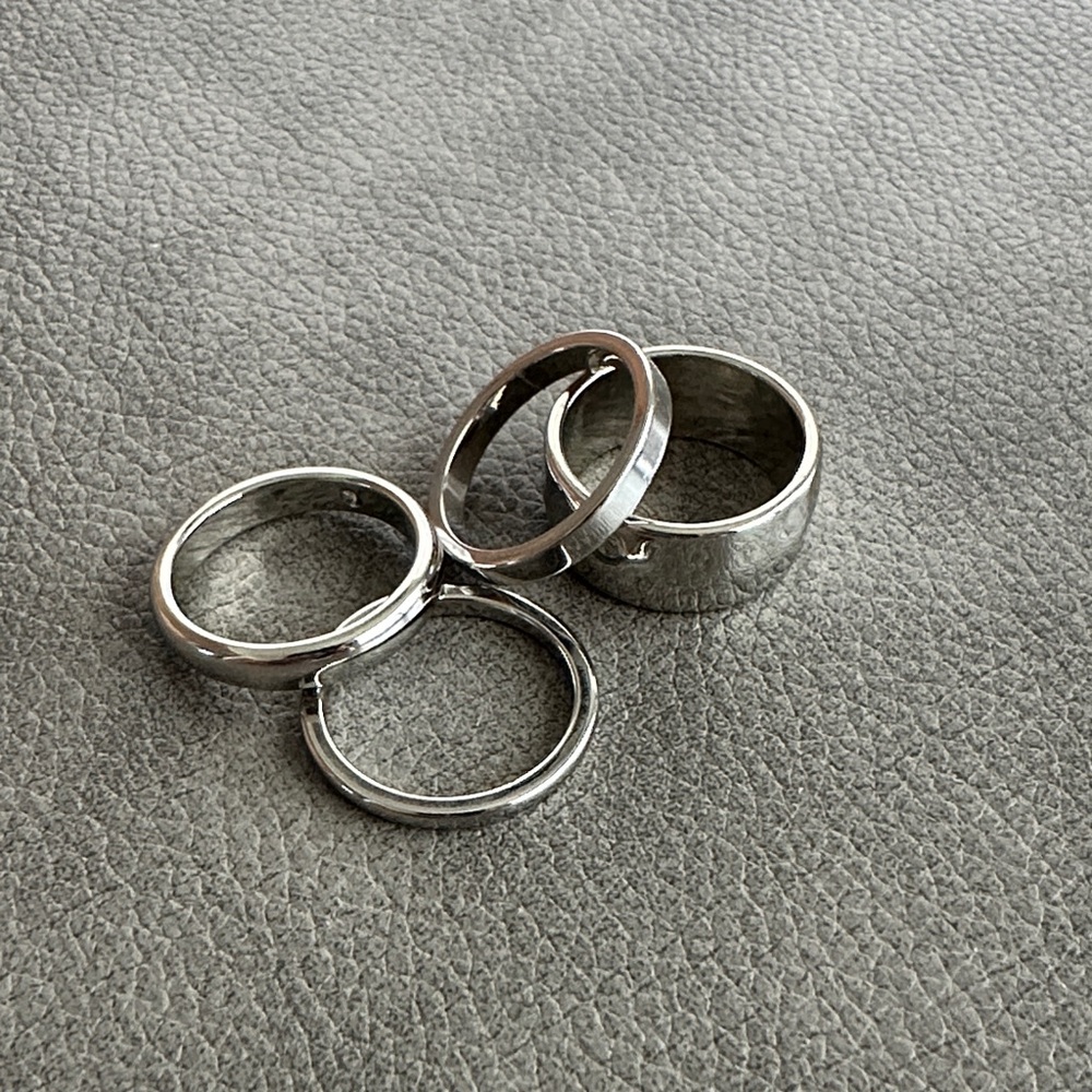 Set/4 Silver Stack Rings - image 1